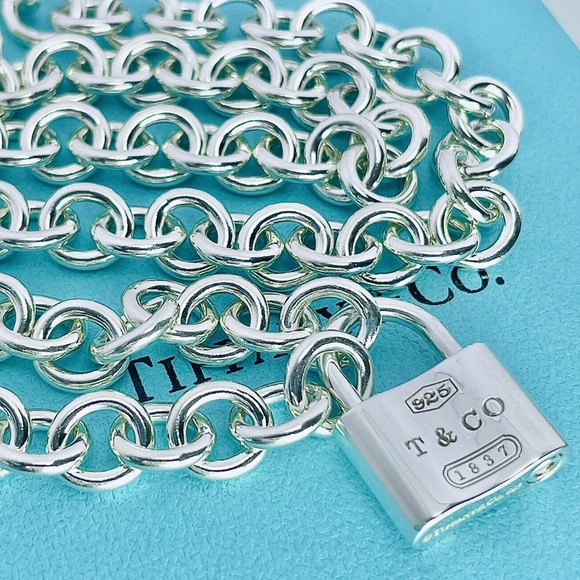 Tiffany & Co. 1837 Lock Charm Necklace In Sterling Silver - Picture 8 of 9